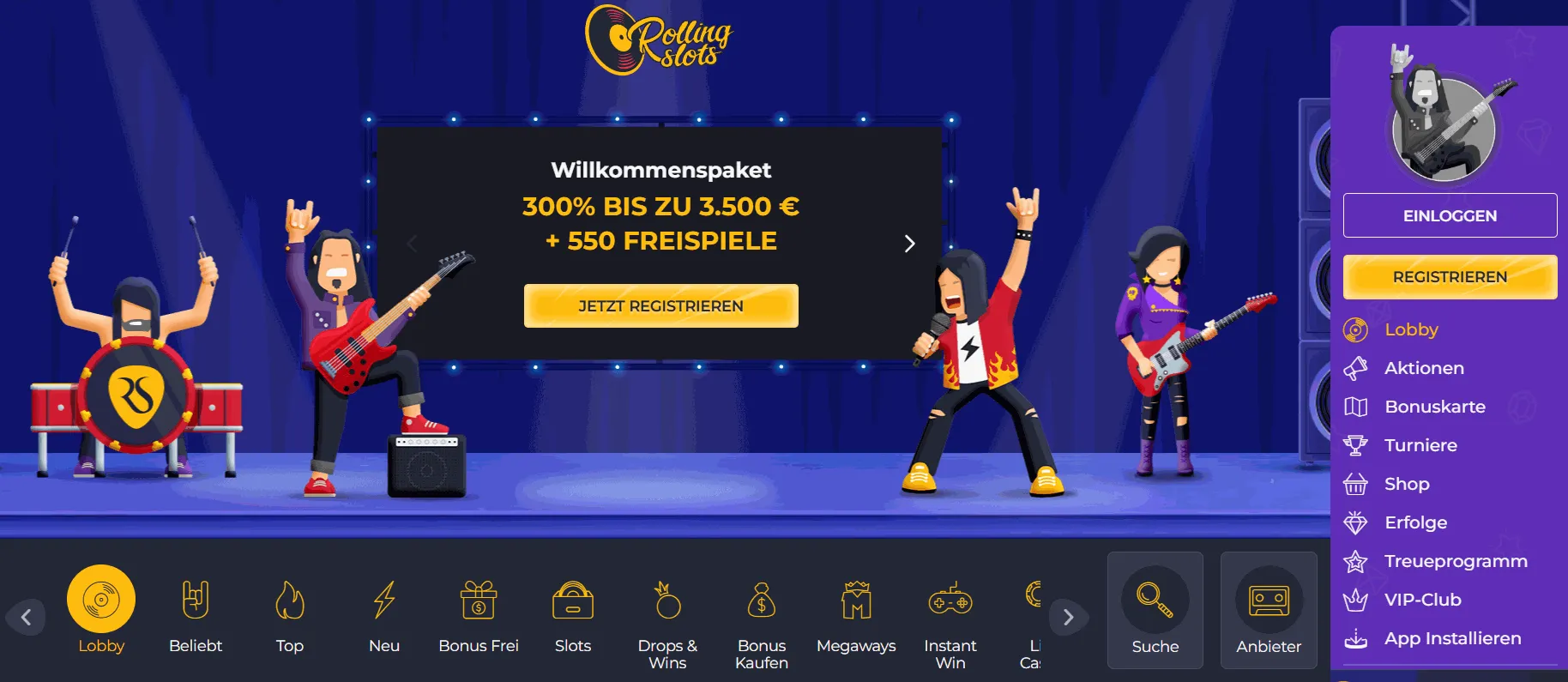 Das neue Rolling Slots Online Casino