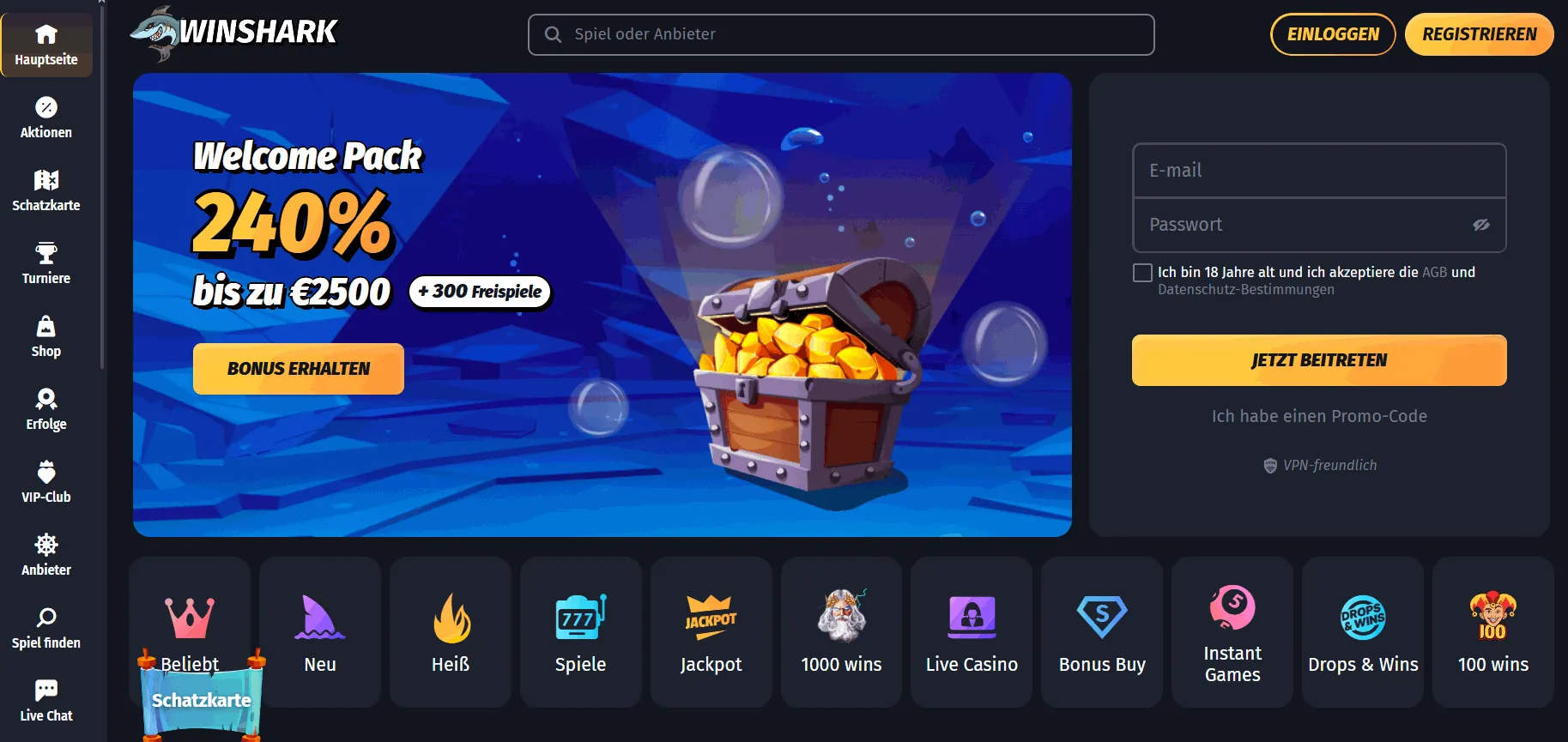 Winshark Online Casino Österreich
